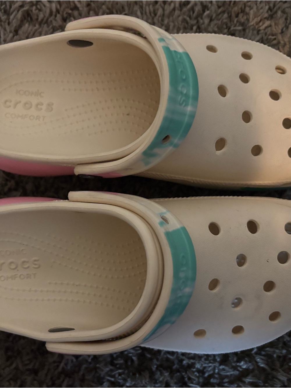 Women’s CROCS with Blue & Pink Tie-Dye | Size 8